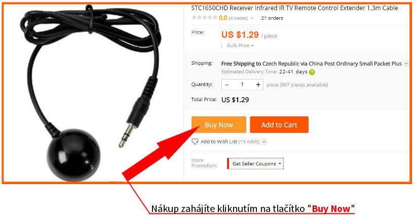 Objednání externího přijímače 2